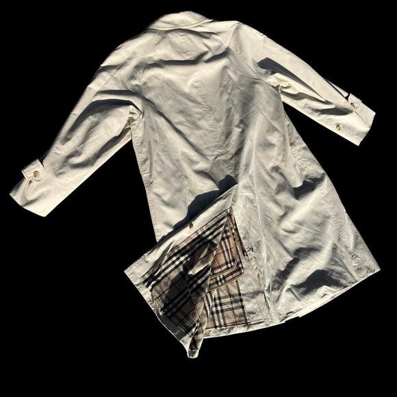 Burberry London Men's Classic Tan Beige Nova Check Trench Coat Size L XL - Picture 7 of 14